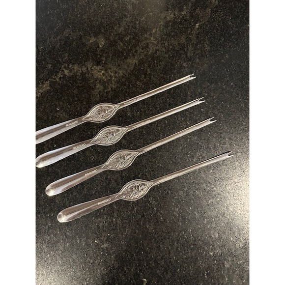 Rococo Sand Other - Rococo Lobster Cocktail Seafood Forks Utensils Set of 4 Stainless Steel